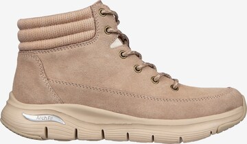 SKECHERS Lace-Up Ankle Boots in Beige