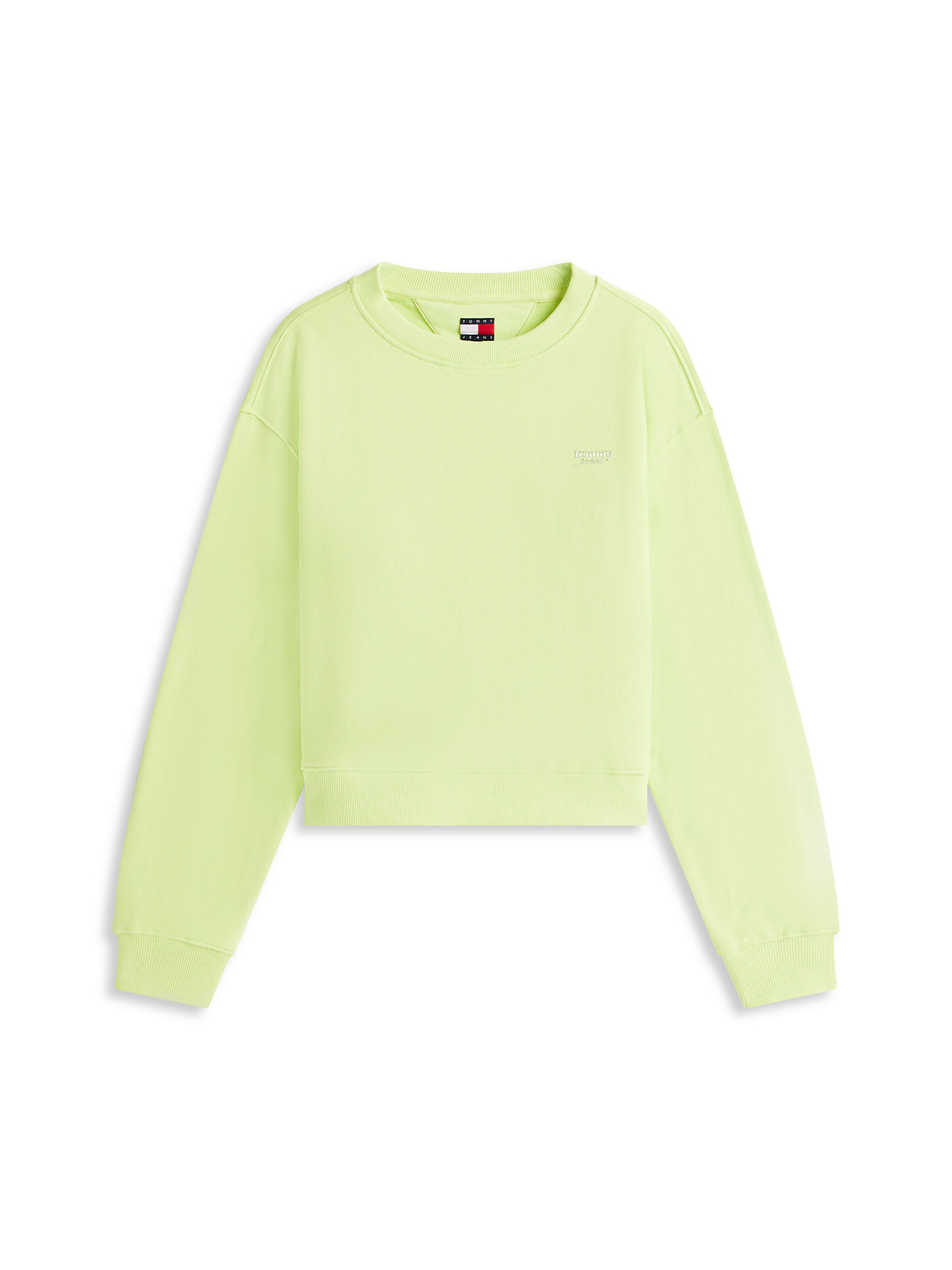 Tommy Jeans Sweatshirt 'Crew' in Grün: Vorderseite