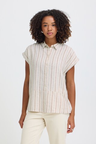 ICHI - Blusa 'LINNO' em bege: frente