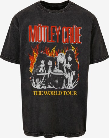Merchcode Shirt 'Motley Crue - Vintage World Tour Flames' in Zwart: voorkant