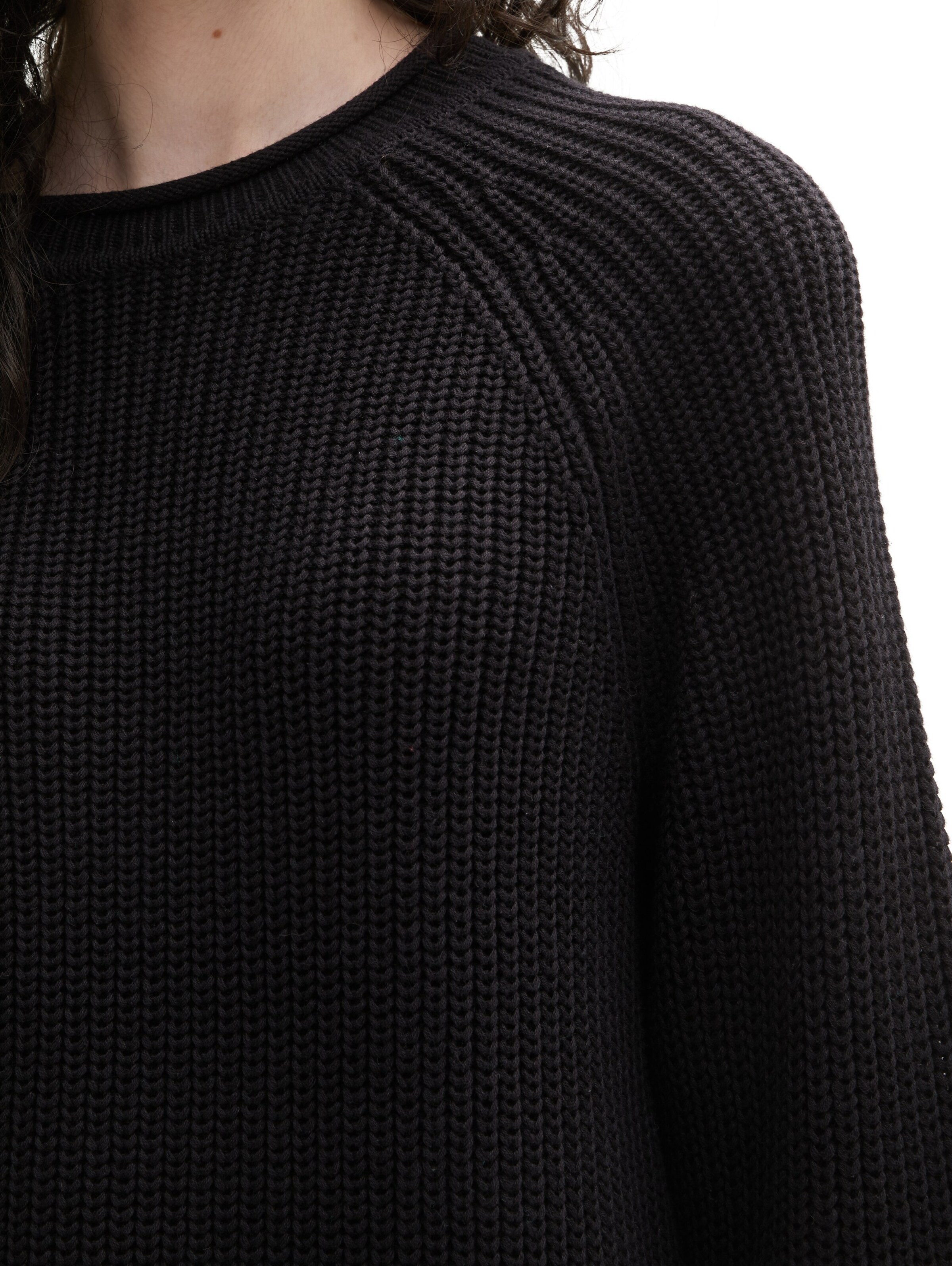 TOM TAILOR DENIM Pullover in Schwarz