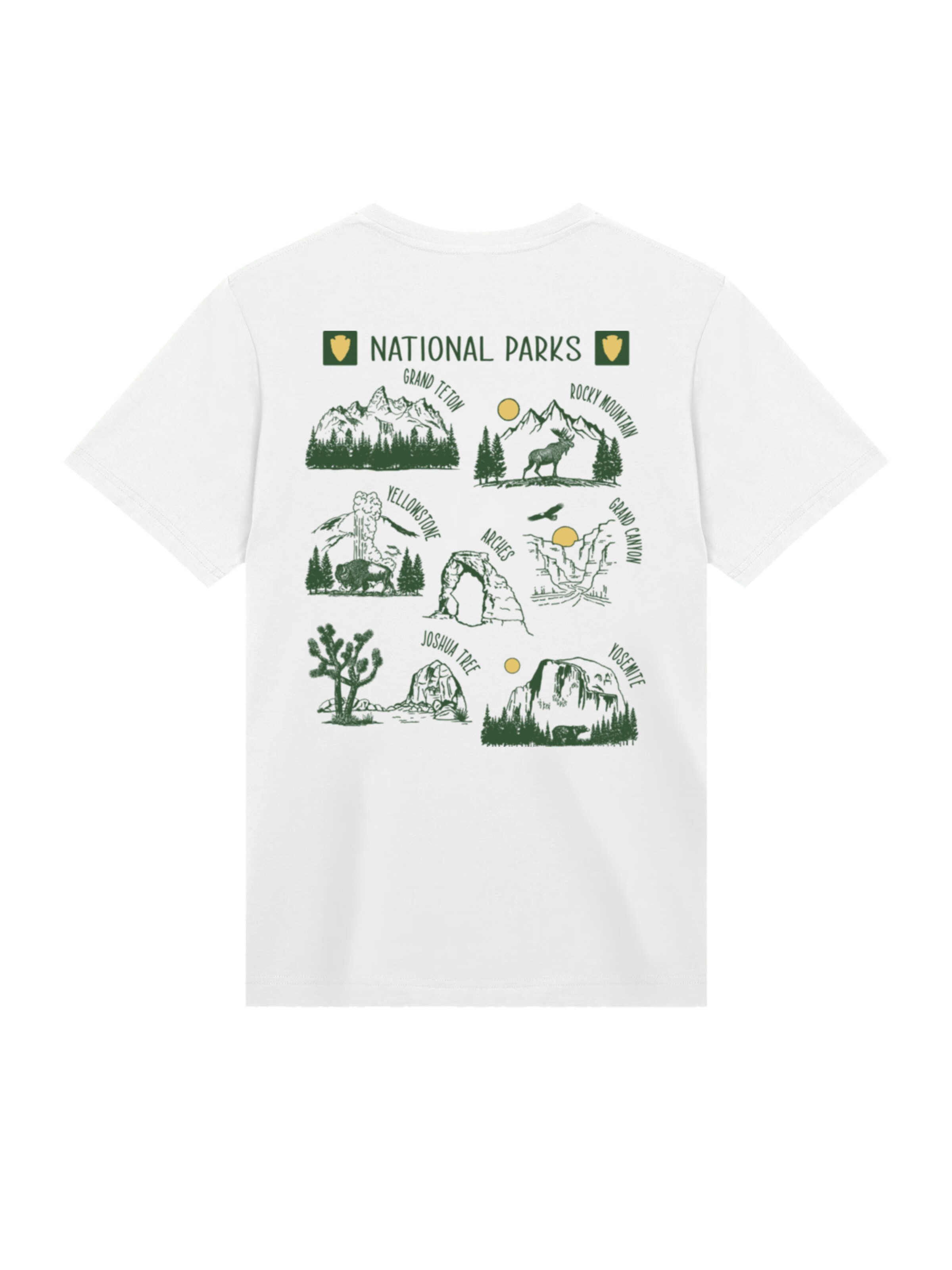 T-Shirt 'US National Parks Montage' F4NT4STIC en blanc