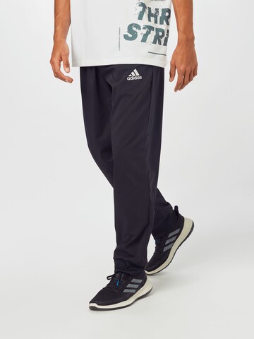 ADIDAS SPORTSWEAR Tapered Sportbroek 'Aeroready Essentials Stanford Tapered Cuff Embroidered Small Logo' in Zwart: voorkant