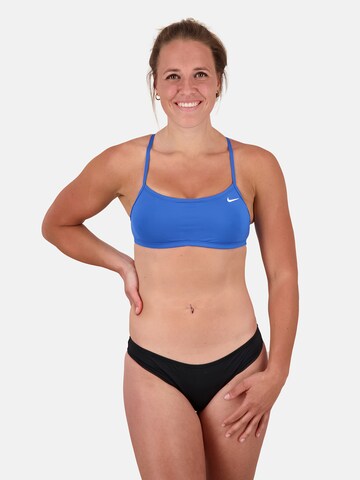 Nike Swim Athletic Bikini Top in Blue: front