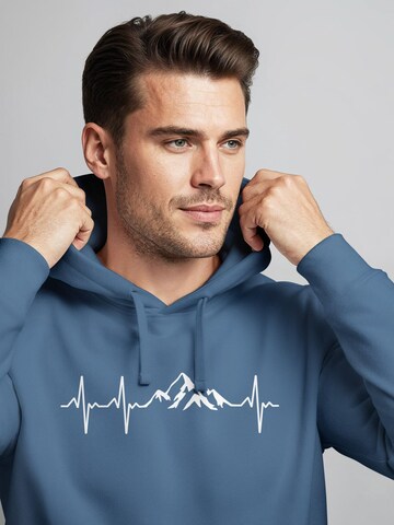 Neverless Sweatshirt 'Berg Herzschlag' in Blau