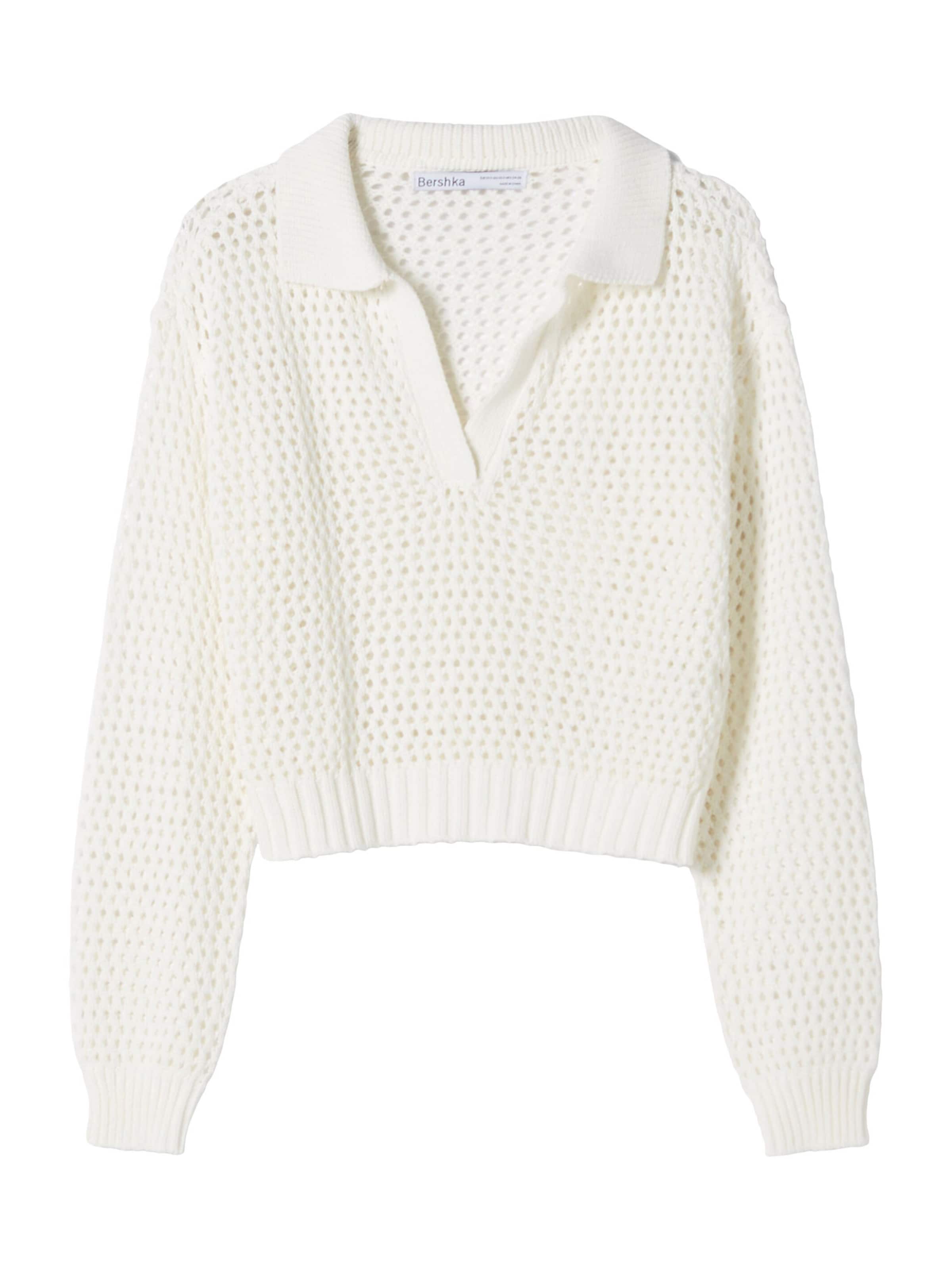 Pull-over Bershka en beige : devant