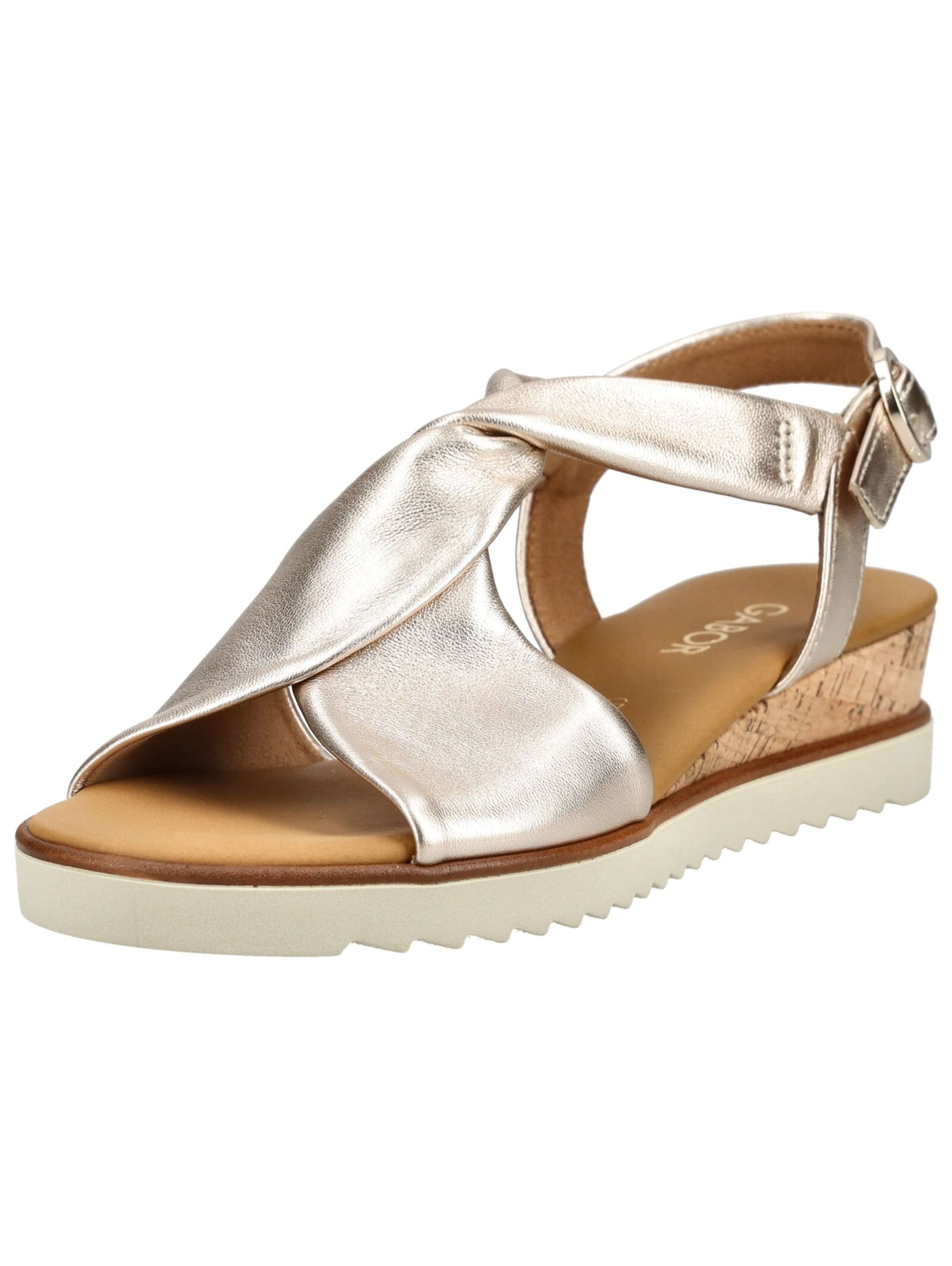 GABOR Sandalen met riem in Goud: voorkant