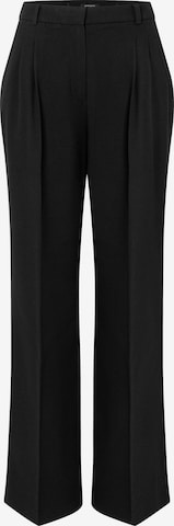 MORE & MORE Pleat-Front Pants in Black: front