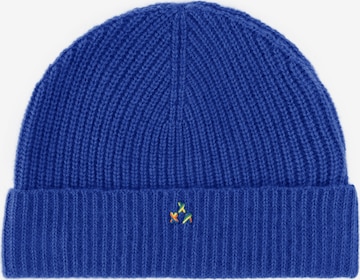 Rainbow Cashmere Beanie in Blue: front