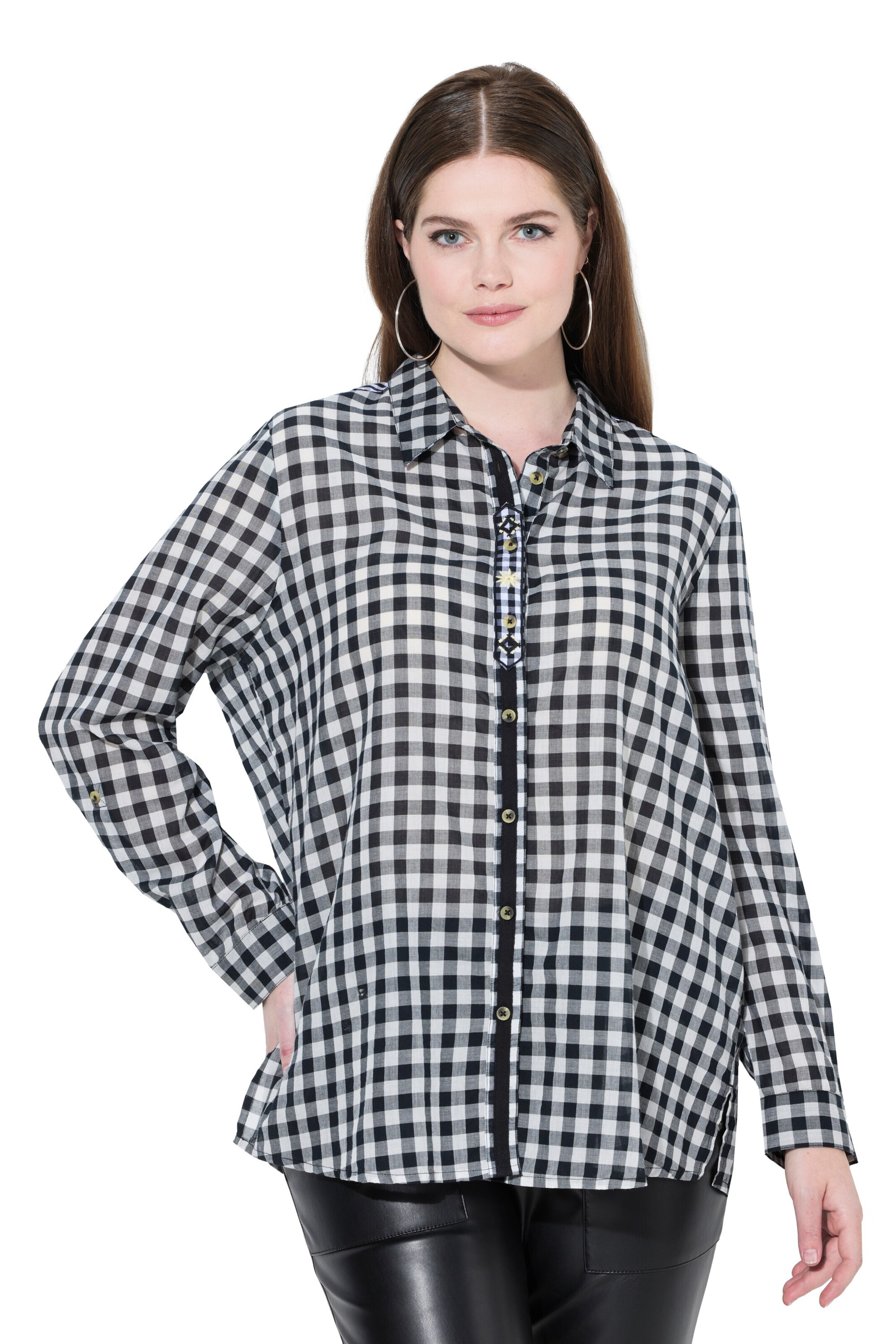 Ulla Popken Bluse in Schwarz: Vorderseite