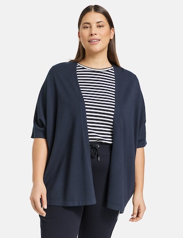 SAMOON Knit Cardigan in Blue: front