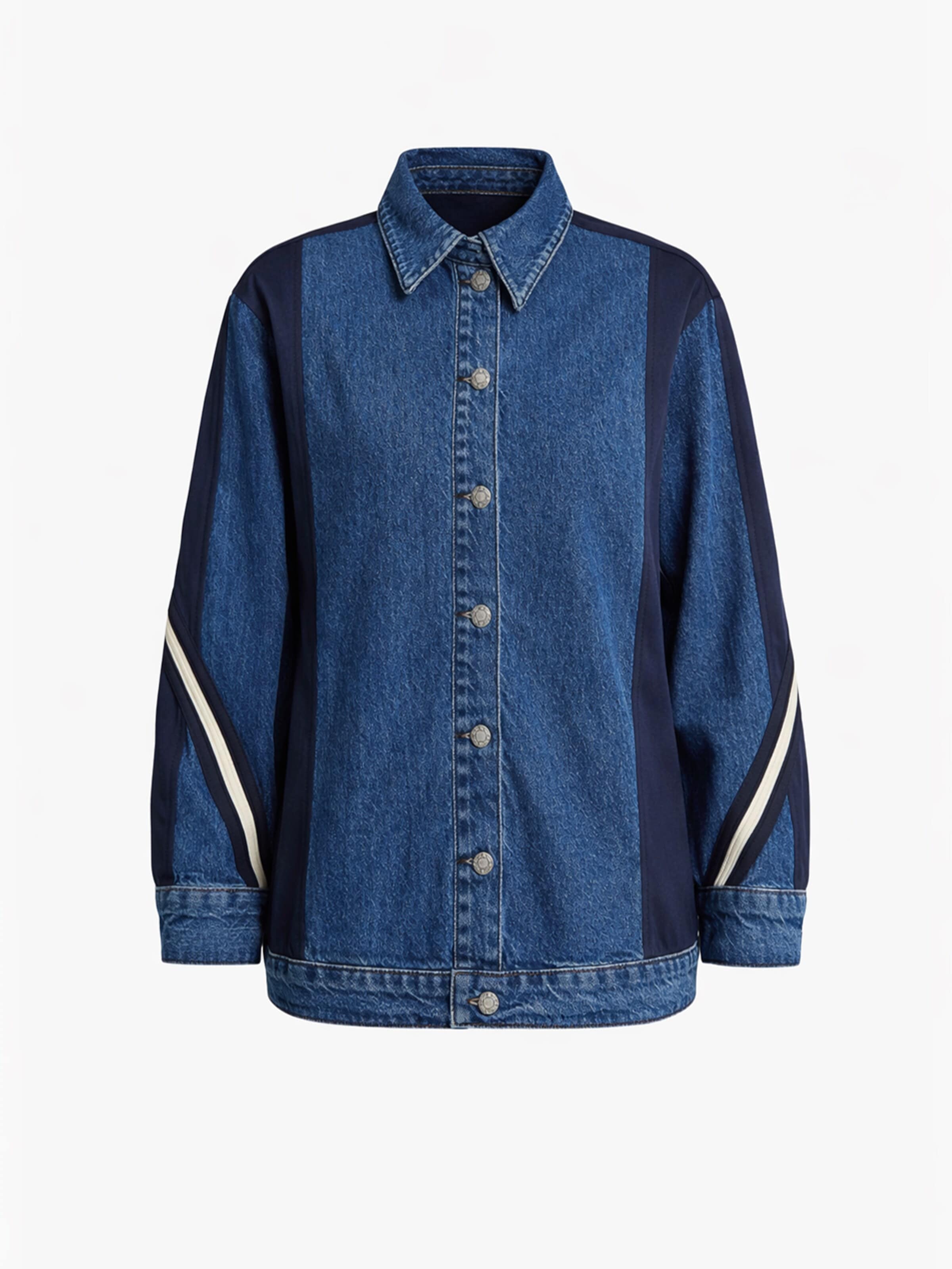 IT'S BASIC Tussenjas 'Straight Denim Jacket' in Blauw: voorkant