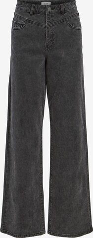 OBJECT Wide leg Jeans 'Sava' in Zwart: voorkant