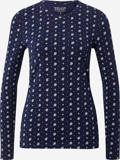 Tricou Esprit Curves pe bleumarin / alb, Vizualizare produs