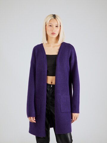 Cartoon Knit Cardigan in Purple: front