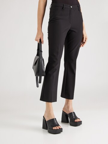 MAC Flared Trousers with creases 'Aida Kick' in Black: front