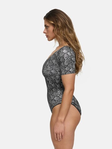 cfabBodi za oblikovanje 'T-Shirt Bodysuit Sculpting Shapewear mit Slip' - siva boja