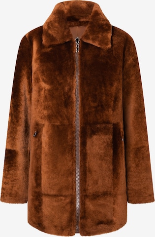 Werner Christ Between-Seasons Coat 'Pam' in Brown: front