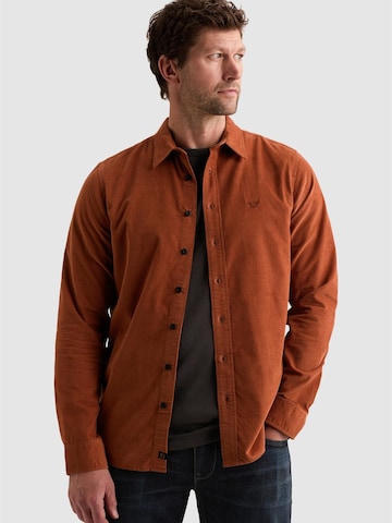 Coupe regular Chemise 'Corduroy shirt with chest embroidery' PME Legend en marron