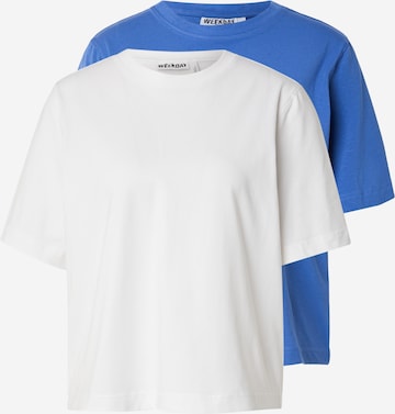 T-shirt WEEKDAY en bleu : devant