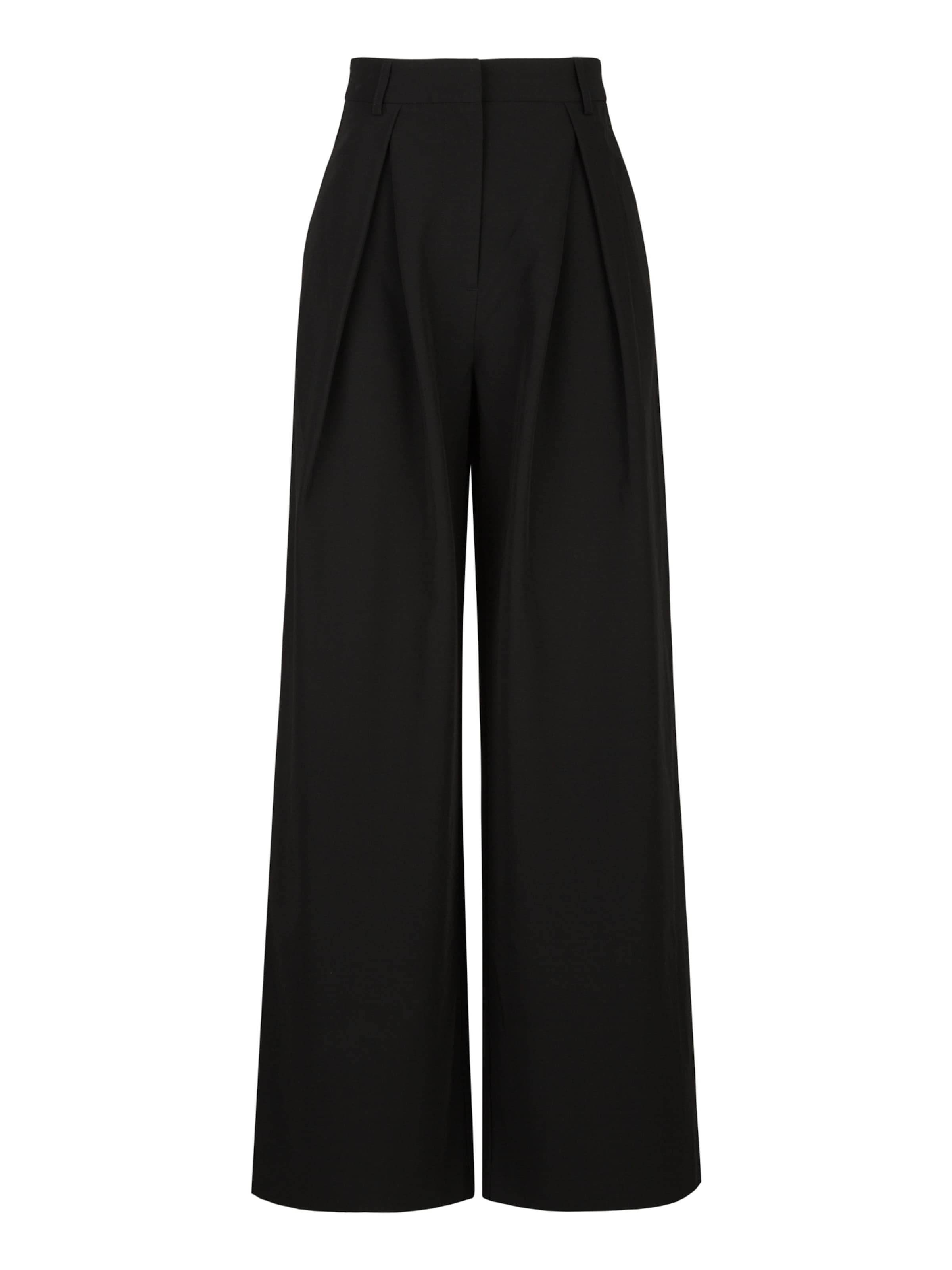 19V69 ITALIA Loose fit Pleat-front trousers 'Florence' in Black: front