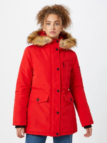 Superdry Winter Coat 'Everest' in Red: front