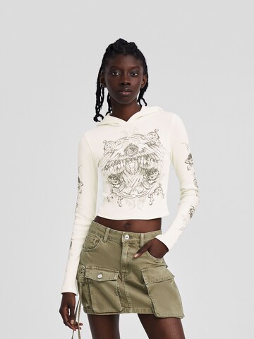 T-shirt Bershka en beige : devant