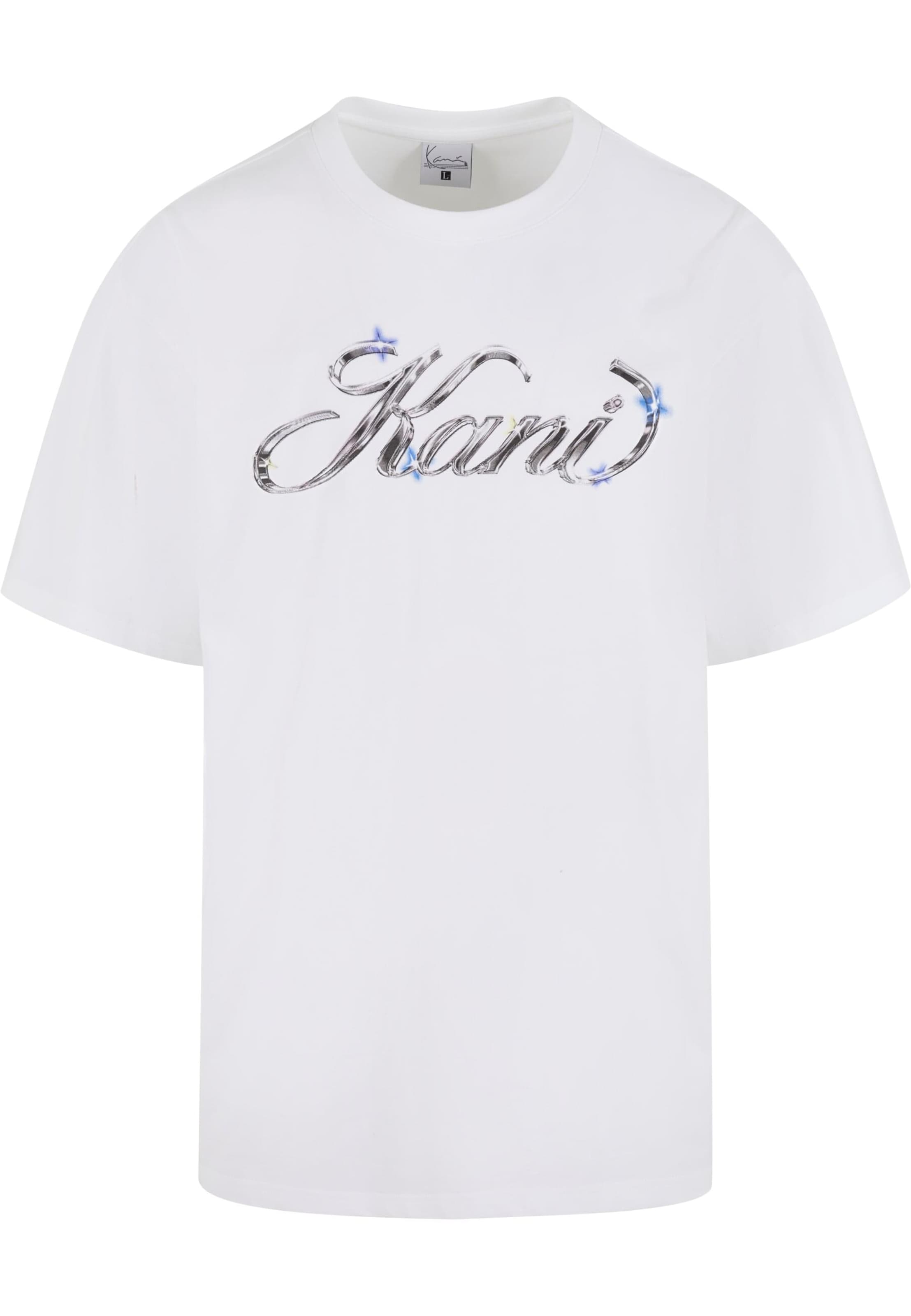 Karl Kani T-Shirt 'Icy Chrome' en bleu / gris argenté / blanc, Vue avec produit