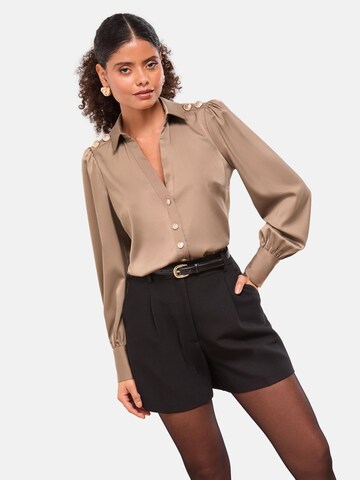 Lipsy - Blusa en marrón: frente