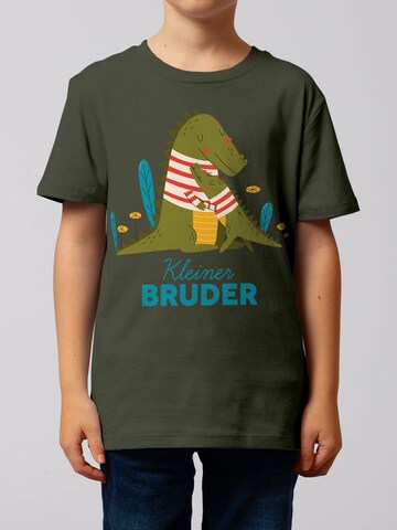 watabout.kids T-Shirt 'Krokodil Kleiner Bruder' in Grün: Vorderseite