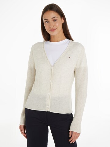 TOMMY HILFIGER Knit Cardigan in White: front