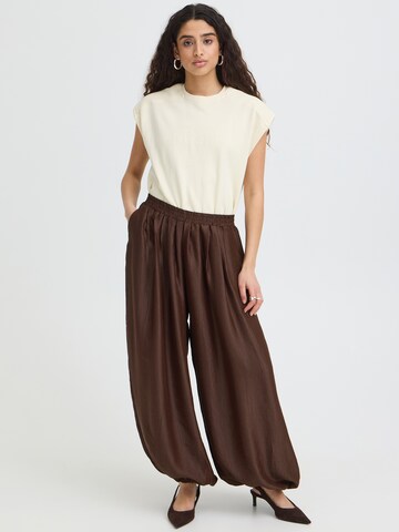 ICHI - Tapered Pantalón 'IHBALLOON' en marrón