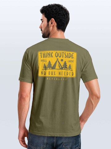 Neverless Shirt 'Think Outside' in Green