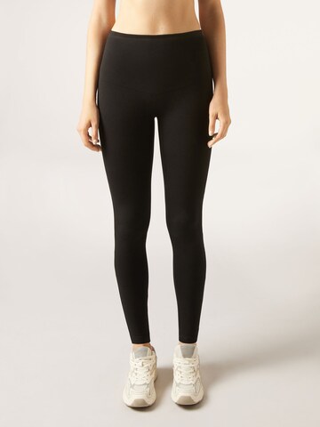 CALZEDONIA Skinny Leggings in Schwarz: Vorderseite