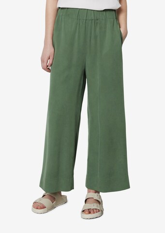 Marc O'Polo DENIM Wide leg Broek in Groen: voorkant