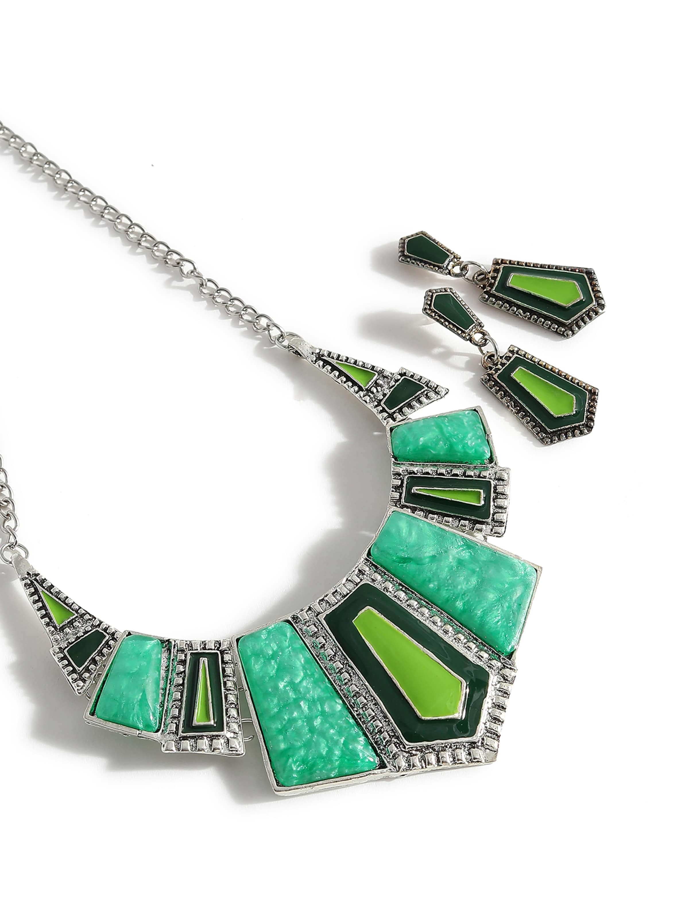 SOHI Комплект украшений 'Mohni' в Зеленый