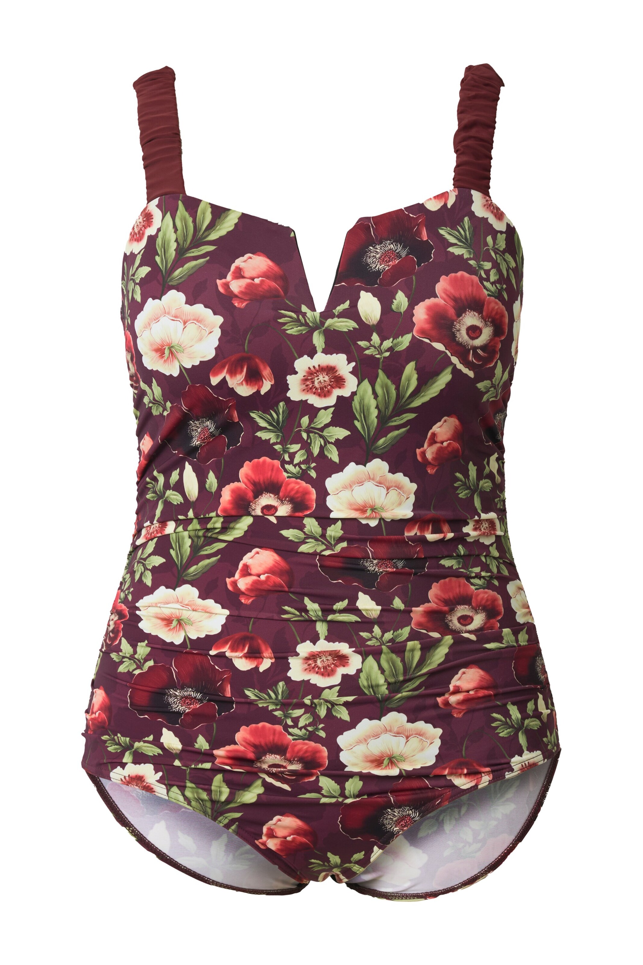 Ulla Popken Bustier Badeanzug in Rot: Vorderseite