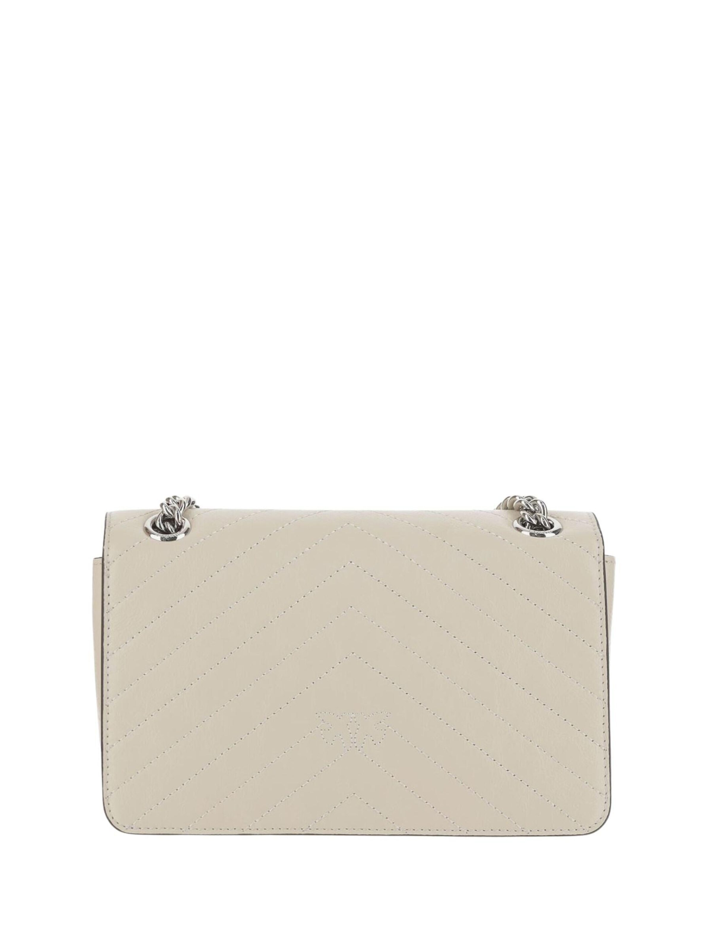 PINKO - Mala de ombro 'Pinko Sac Rabat Love One Light Mini Vitello Wr Blanc' em branco