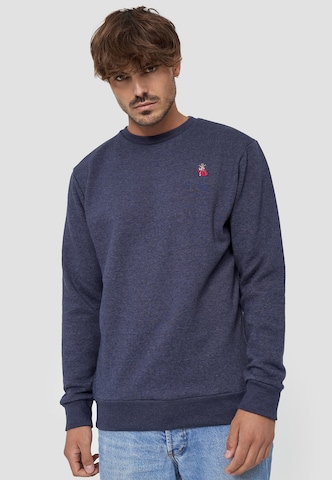 Mikon Crew Neck ' Herz ' in Blau: Vorderseite