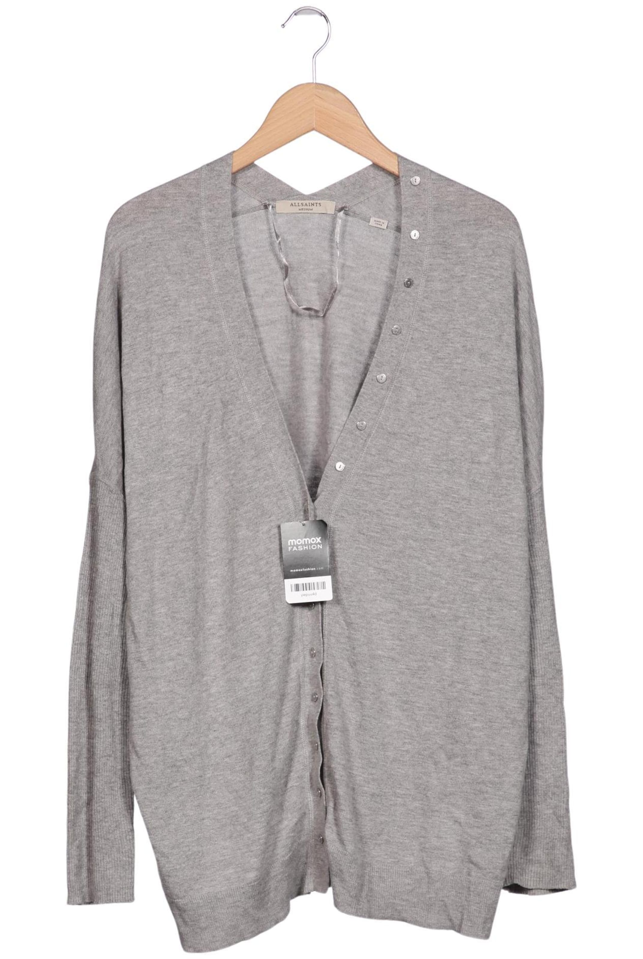 AllSaints Strickjacke M in Grau: Vorderseite