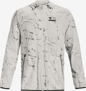 UNDER ARMOUR Training Jacket 'Project Rock' in White: front