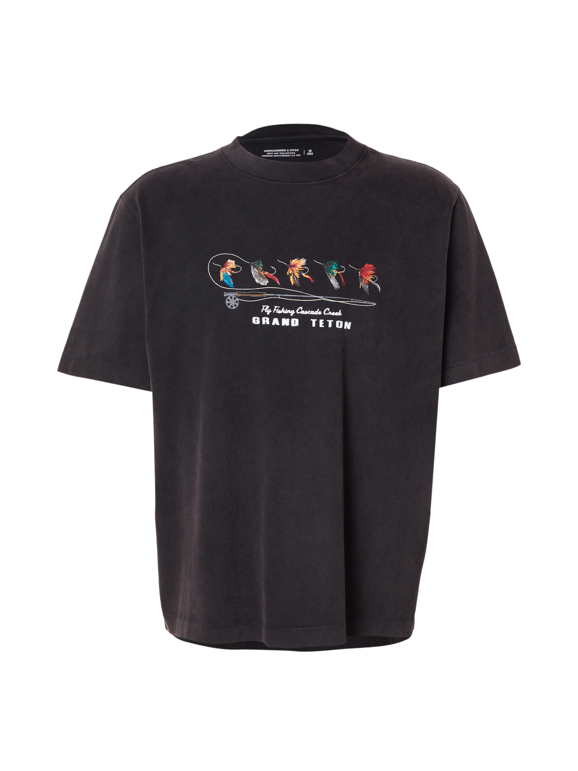 Abercrombie & Fitch Póló 'COUNTRYSIDE' - fekete: elől