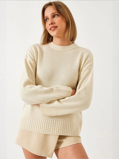 Bianco Lucci Pull-over 'Pullover' en S-M en beige, Vue avec produit