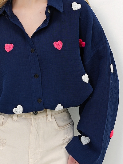 Trend Alaçatı Stili Blus i indigo / rosa / vit, Produktvy
