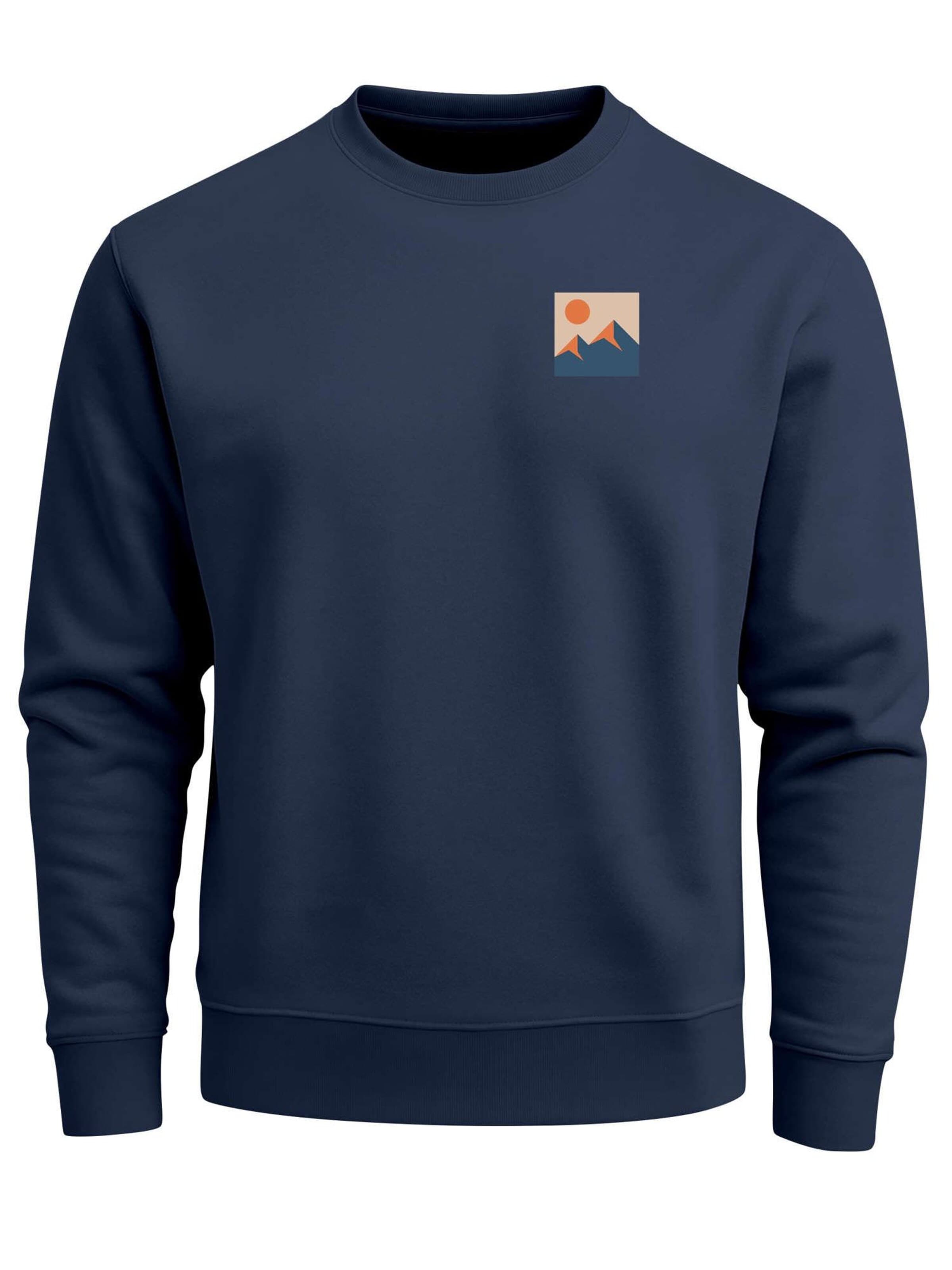 Neverless Sweatshirt 'Minimal Mountain'‌ in Blau: Vorderseite