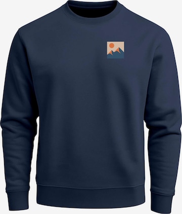 Neverless Sweatshirt 'Minimal Mountain' in Blau: Vorderseite