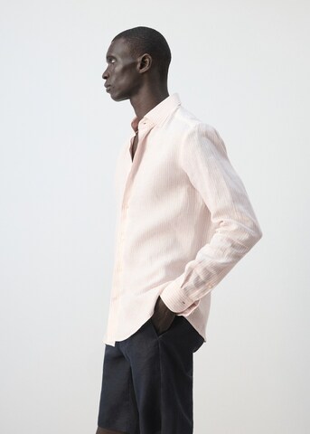 MANGO MAN Slim fit Button Up Shirt 'Sular' in Orange