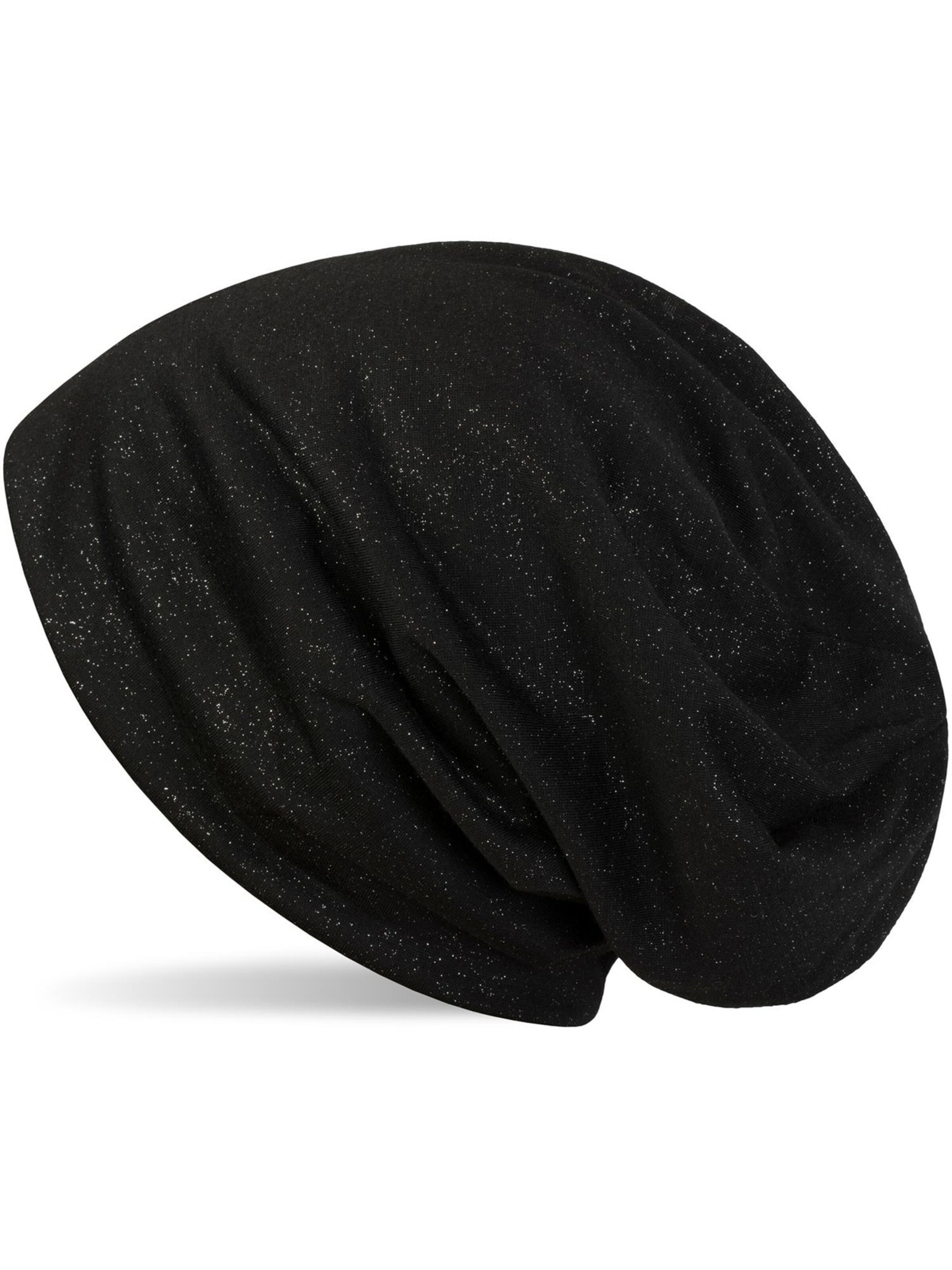 styleBREAKER Mütze 'Beanie mit All Over Glitzer'‌‌‌‌‌‌‌‌‌‌ in Schwarz: Vorderseite