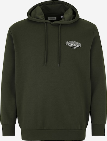 Jack & Jones Plus Collegepaita 'JJMAKOTO' värissä vihreä: etupuoli