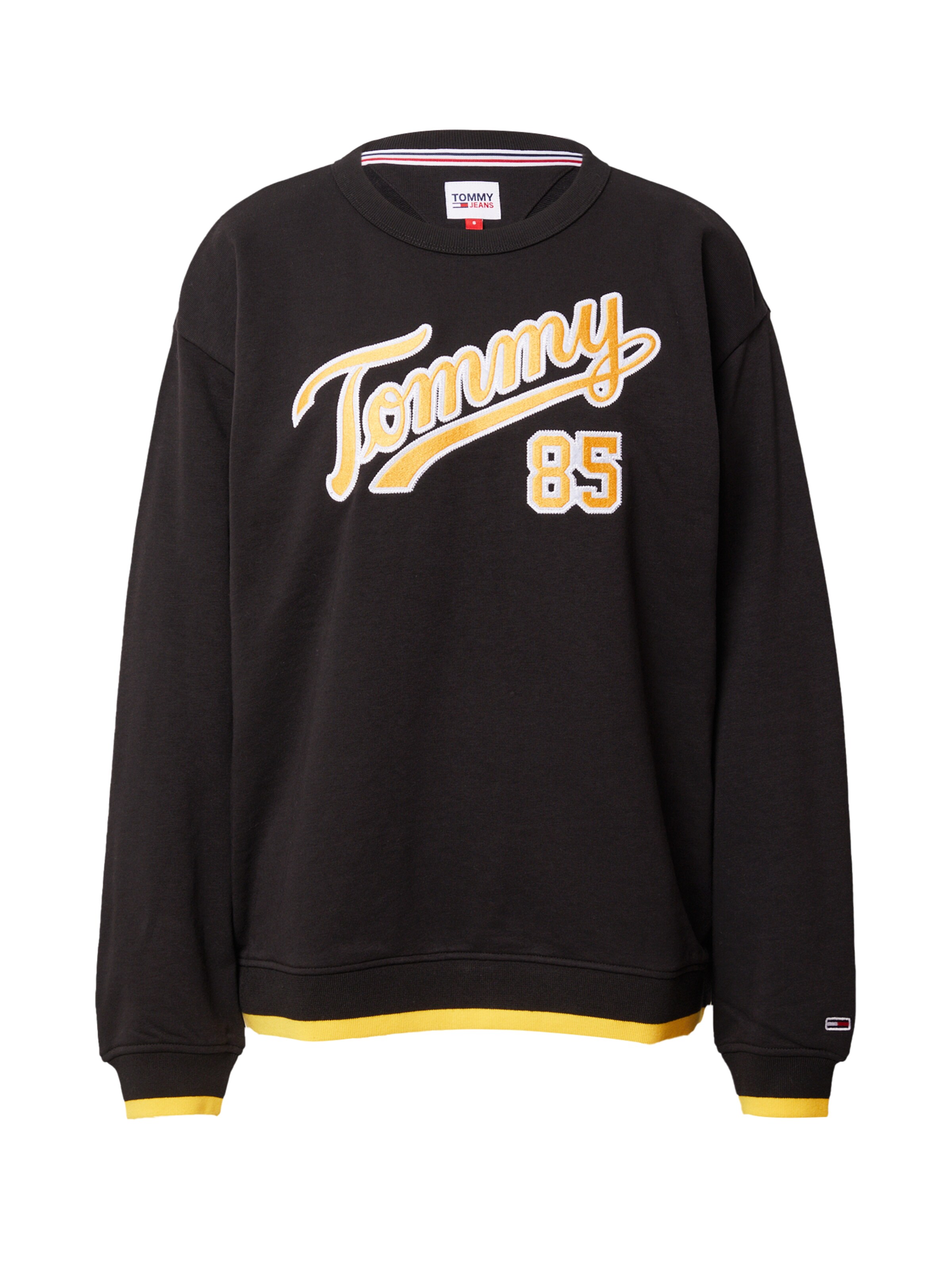 Tommy Jeans Sweater in safran / schwarz / weiß, Produktansicht
